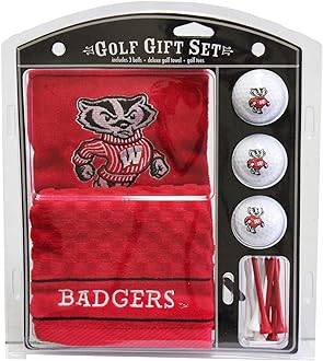 Team Golf NCAA Gift Set Embroidered Golf Towel, 3 Golf Balls, and 14 Golf Tees 2-3/4" Regulation, Tri-Fold Towel 16" x 22" & 100% Cotton